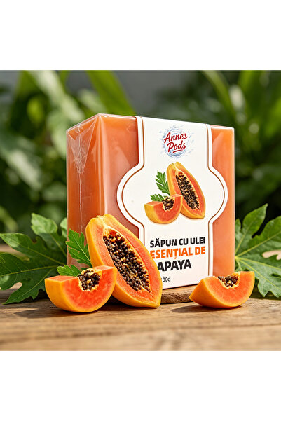 AnnesPods Set x 5 Sapunuri cu ulei esential de papaya,facut manual, 100gr
