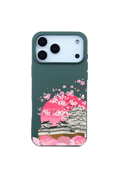 Casen iPhone 17 Pro Max Kaktüs Lansman Sakura Renkli Silikon Kılıfı