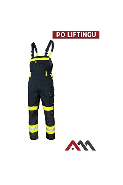 Artmaster pantaloni de lucru, galben intens, cu bretele reglabile, mărimea 62