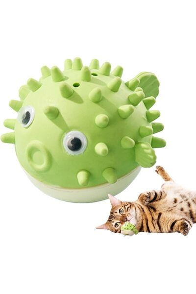 Arabest Cat Nip Balls Catnip Roller Lick, Cute Pufferfish Shaped Kitten Teeth...