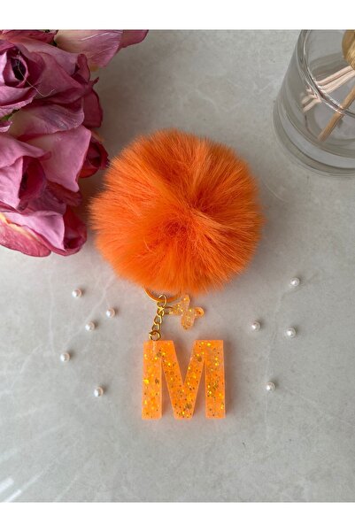 Bellinzona M Harf VIP Oranj Turuncu Sim-Glitter Charm&Anahtarlık [Ponpon Seçe...