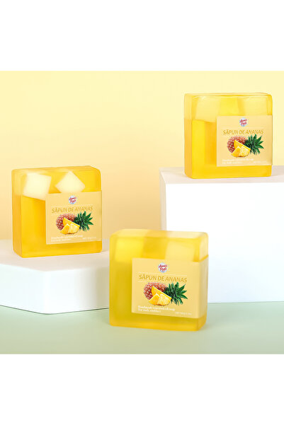 AnnesPods Set x 5 Sapunuri exfoliante cu extract de ananas, facut manual,100gr