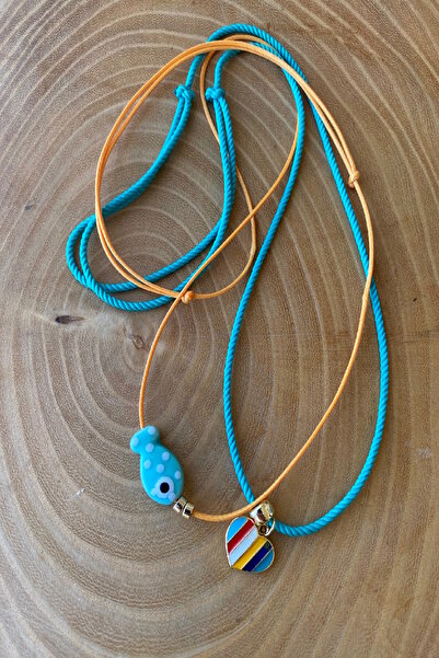 Shepidi 2-Piece Heart Fish Adjustable Rope Necklace