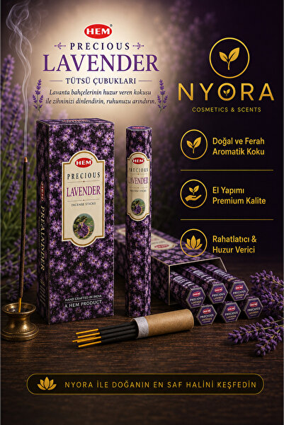 Hem Tütsü Lavander Lavanta Çiçeği Kokulu 20 Adet Çubuk Tütsü