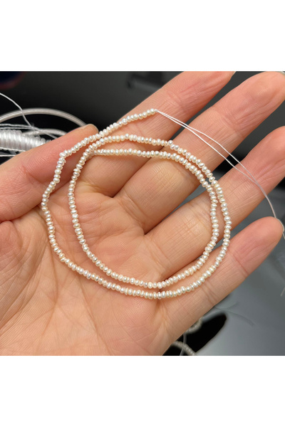 Choice 1.8-2mm White 1.8–2mm White Flat Pearl Semi-finished Beads Natural Fre...