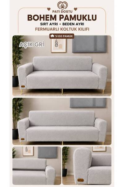 İLYEVTEKSTİLİ Luxury Cotton Bohemia Fabric - for Seat, Sofa Cover, Back Separ...