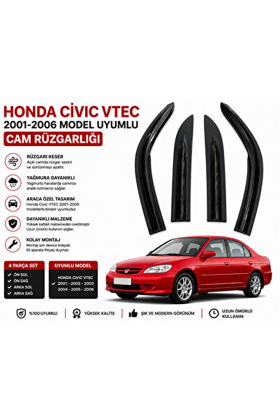 EP GARAJ OTOMOTİV HONDA CIVIC VTEC 2001-2006 MODEL UYUMLU CAM RÜZGARLIĞI | 4 ...