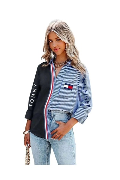 Tommy Hilfiger Plus Tommy Striped Sports Multi Color Shirt