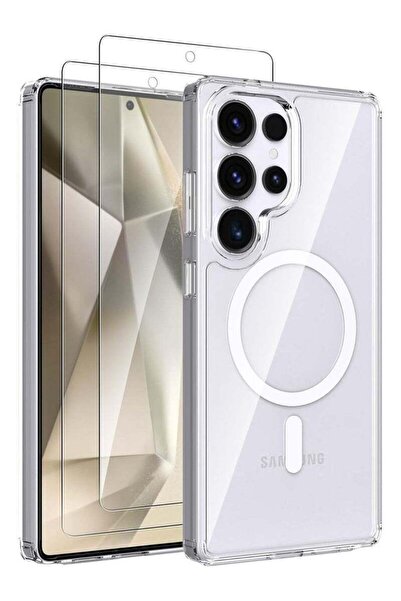 ELTRAZONE Galaxy S25 Ultra Case Clear. Built-in Magnetic Ring, MagSafe Compat...