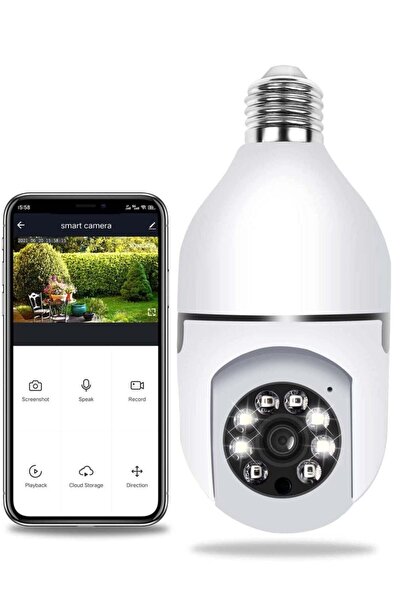 ELTRAZONE 1080P Wireless Wifi Pan Tilt Light Bulb Security Camera 360° 3MP Ni...
