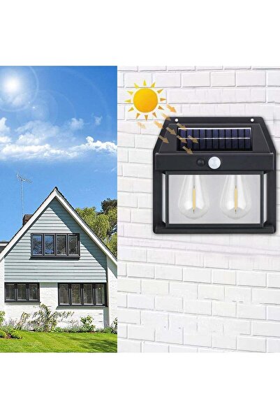 ELTRAZONE Outdoor Solar Dual Core Warm Light Wall Lamp – Wireless Dusk to Daw...