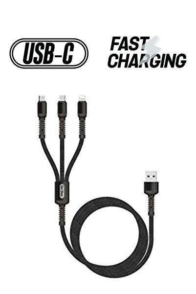 Go-Des GD-UC511 3 in 1 Usb FAST CHARGE Multi Cable 1200mm samsung iphone Huawei