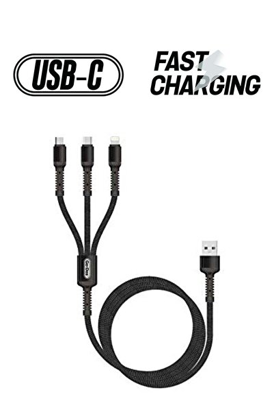 ELTRAZONE UC511 3-in-1 Fast Charging Data Cable – Type-C, Micro-USB, and Ligh...