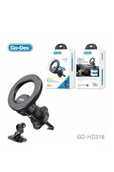 Go-Des GD-HD318 2-in-1 Magnetic Car Holder – Universal Dashboard & Air Vent M...