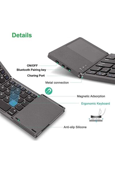 ELTRAZONE Ultra Thin Mini Bluetooth 3.0 Foldable Keyboard Wireless Folding BT...