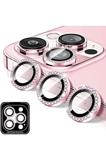 ELTRAZONE Pink Diamond Camera Lens Protector for iPhone 16 Pro/16 Pro Max – B...