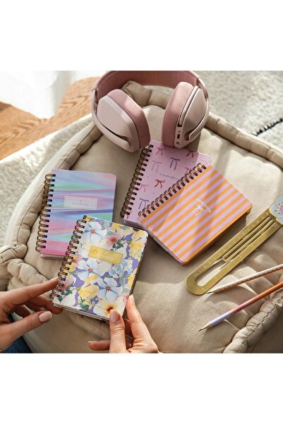 Yıldızan مجموعة دفاتر ملاحظات بغلاف صلب مقاس 9x14 سم من msa shop، مخططة حلزون...