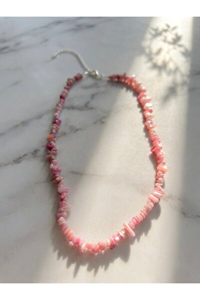 Meneva Aksesuar Strawberry Quartz Cracked Stone Natural Stone Pendant