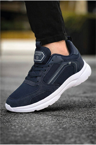 Wand Lacivert Nefes Alabilen Kumaş Faylon Taban Bağcıklı Sneaker