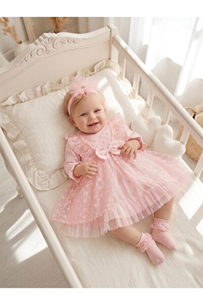 Bebila Baby فستان مولتليك للبنات الصغيرات مع باندانا ودانتيل، فستان زفاف لحدي...