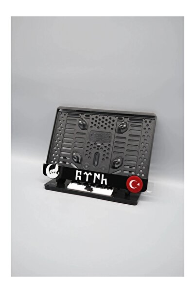 WOODDOOM Kurt - Türk - Bayrak 3D Kabartmalı Pleksi Motor Plakalık