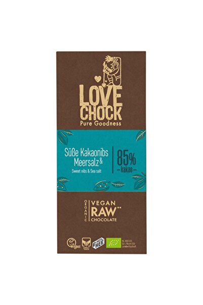Lovechock Ciocolata raw vegana cu sare de mare, -