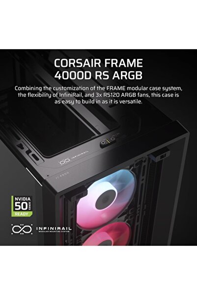 Corsair 4000D RS ARGB Modular Mid-Tower PC Case with Pre-installed RS ARGB Fa...