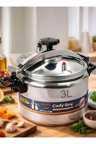 Cady One Aluminum Pressure Cooker with Side Handles Heat Resistant Pot Pressu...