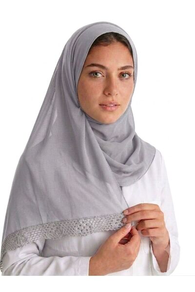 Veil Designer Two-Layered Boal Veil with Oye Work and Turkish Koruche on Both...