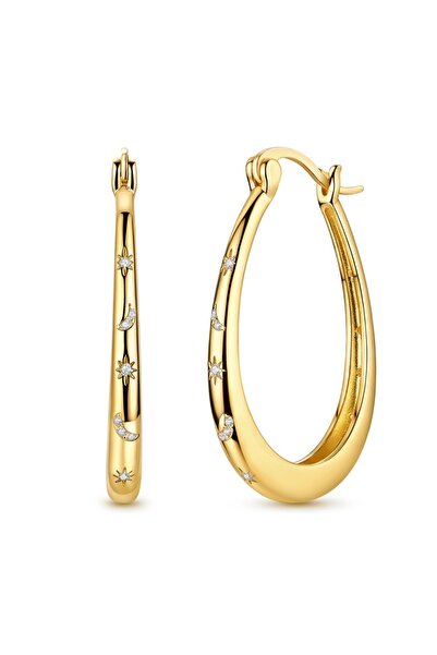 choice2 KTE576 Hot Sale Gold Color Silver 925 Earring For Woman Round Sun Moo...
