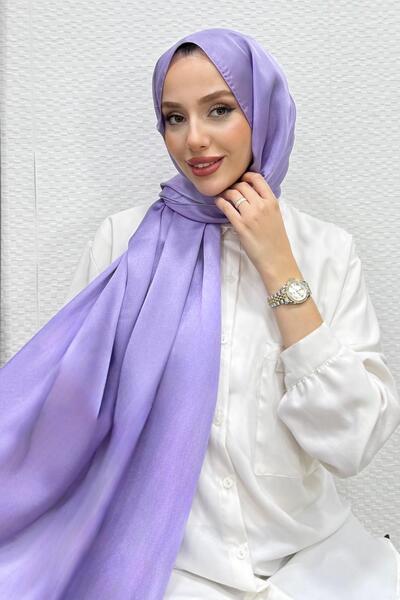 Lamia Giyim İnci Saten Şal Lila