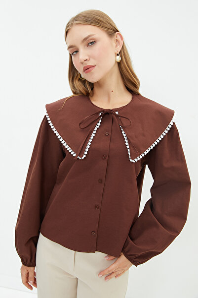 Fulla Moda Dantelli Peter Pan collar Shirt with Elastic Sleeves