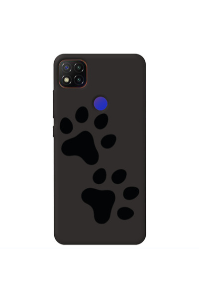 Other Xiaomi Redmi 9c Paws Black Colored Silicone TPU Θήκη