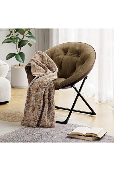 Garvee Folding Saucer Chair - Faux Fur Soft and Comfortable - Ideal for Bedro...
