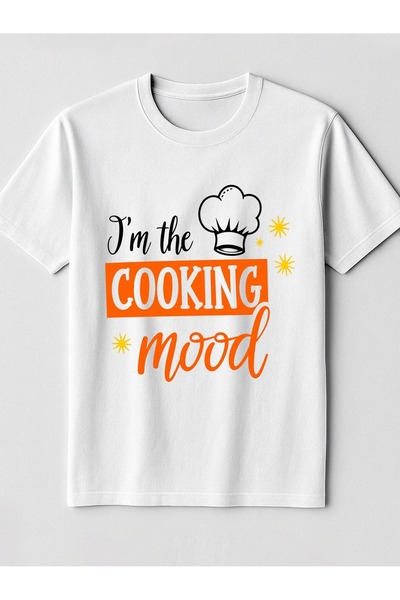 12 Teknoloji Mood Chef Hat Design Men's Crewneck T-Shirt Loose Fit 100 Percen...