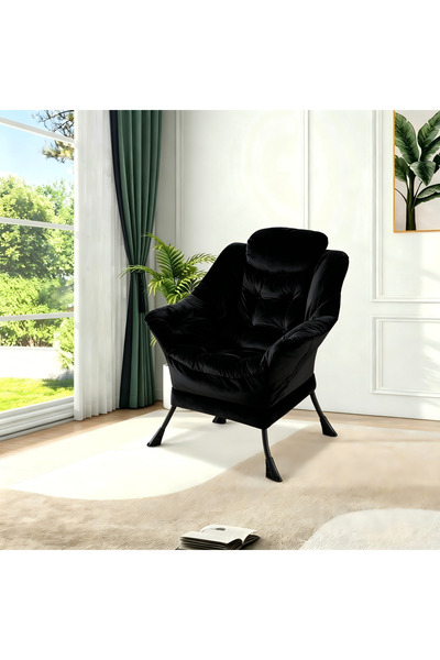 Garvee Spacious Lounge Chair Set with Removable Cushion - Metal Frame, Soft F...