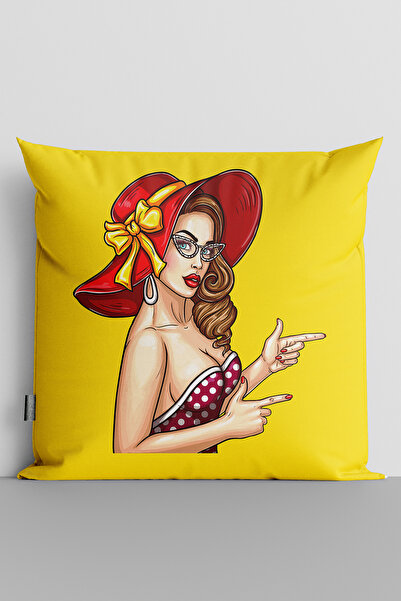 TicaretJet غطاء وسادة مطبوع رقميًا على الوجهين للنساء من Popart - 147