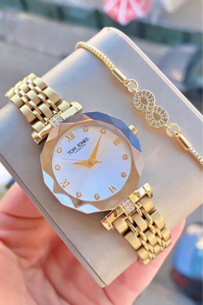 Tom Jones London Women's Watch Gold Color Original Steel Waterproof 3Atm Guar...