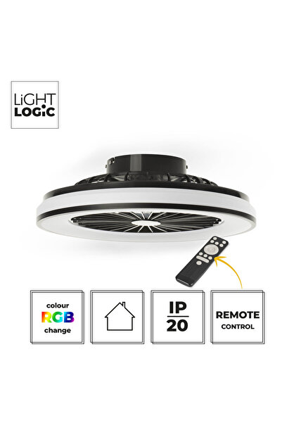 LightLogic Plafonieră LED cu ventilator LL ILOP CCT+RGB, telecomandă, IP20