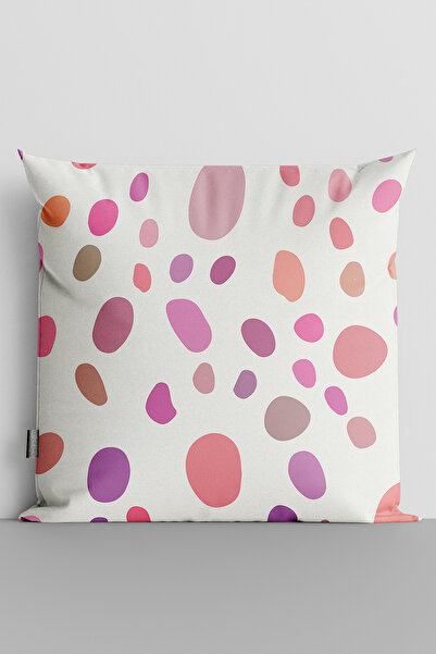 TicaretJet Colorful Dots Double Sided Digital Printed Pillow Throw Pillow Cov...