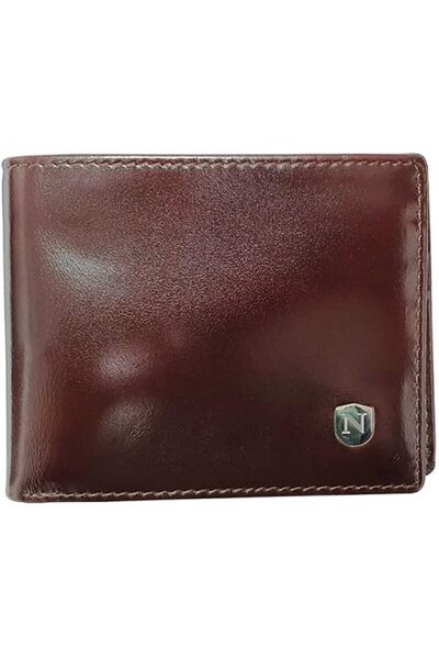 Natucci NTC14-4 Leather Wallet, Dark Brown