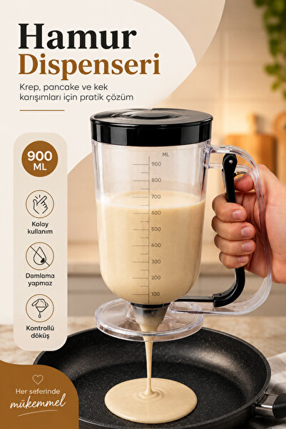 Parmeva Pancake Dispenser Batter Portioner Shaper 900 ml Pouring Apparatus Black
