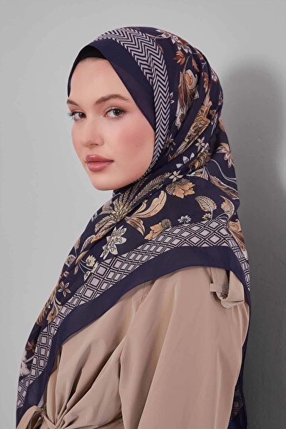 Levidor Dark Navy Blue Tulip Pattern Sport Shawl