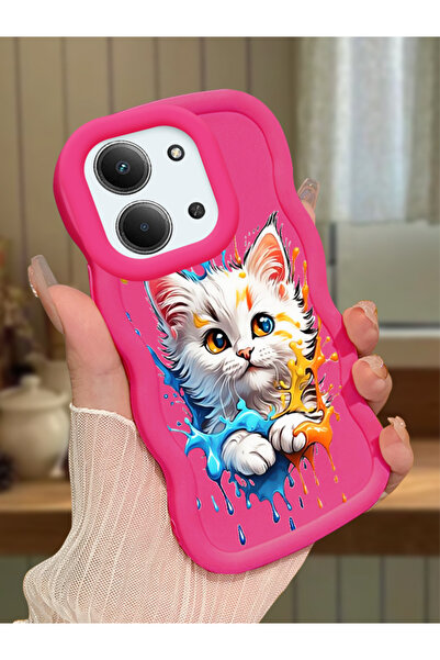 Hontinga Redmi 15C 5G Uyumlu Kılıf kamera koruyucu Kırmızı Silikon Couple Tel...