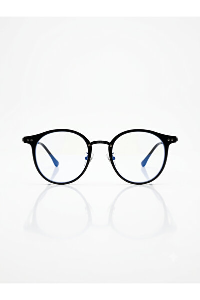 PİYESBOUTİQUE Zena Oval Round Metal Transparent Women Men Unisex Blue Block B...