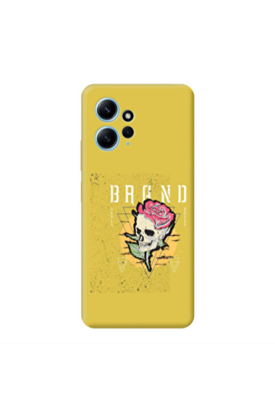 Other Xiaomi Redmi Note 12 4G Skull Roses Yellow Colored Silicone TPU Θήκη