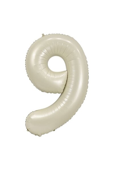 OEM Balon din folie cifra 9, nuanță crem, 102cm