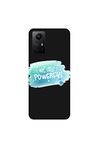 Other Xiaomi Redmi Note 12s We are Powerful Black Colored Silicone TPU Θήκη