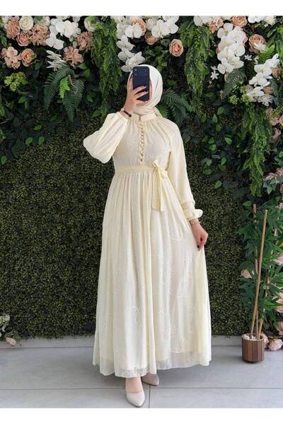 Moda Fatma yoryo sifon astarlı elbise
