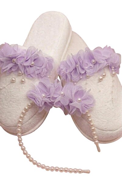 SavBrand Floral Pearl Maternity Slippers and Pearl Maternity Crown Mother Hos...